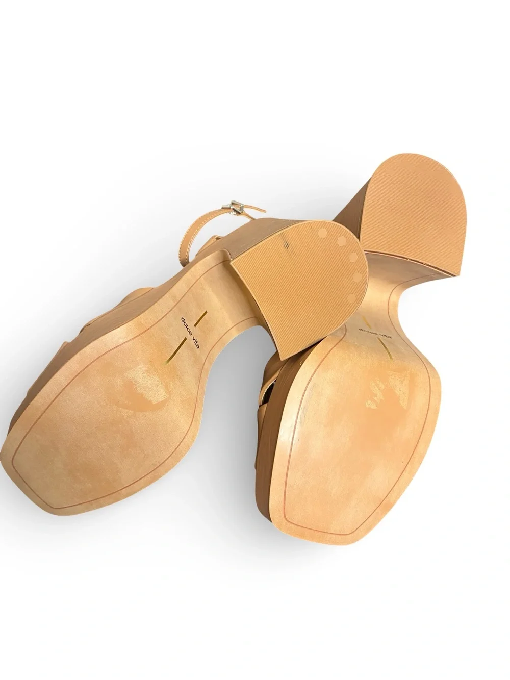DV by Dolce Vita Cognac Platform Sandals with Ankle Strap